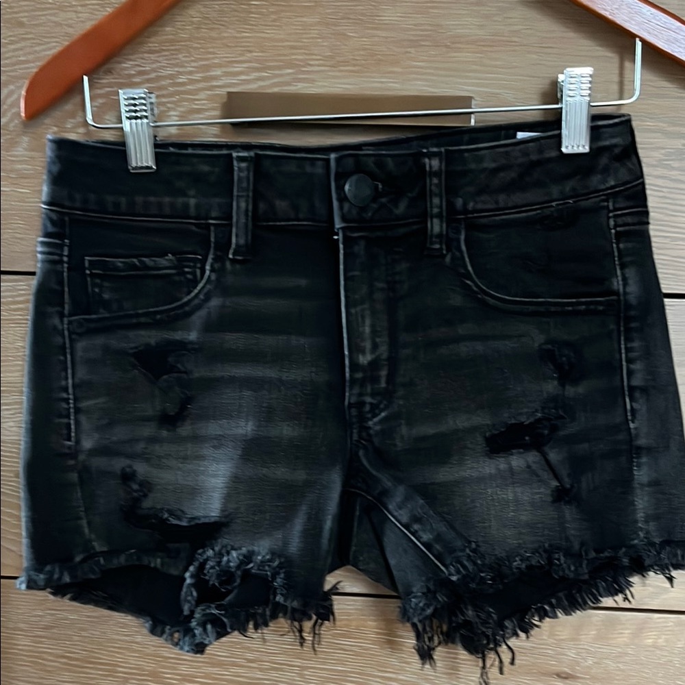 NWOT Distressed Black Denim Shorts
